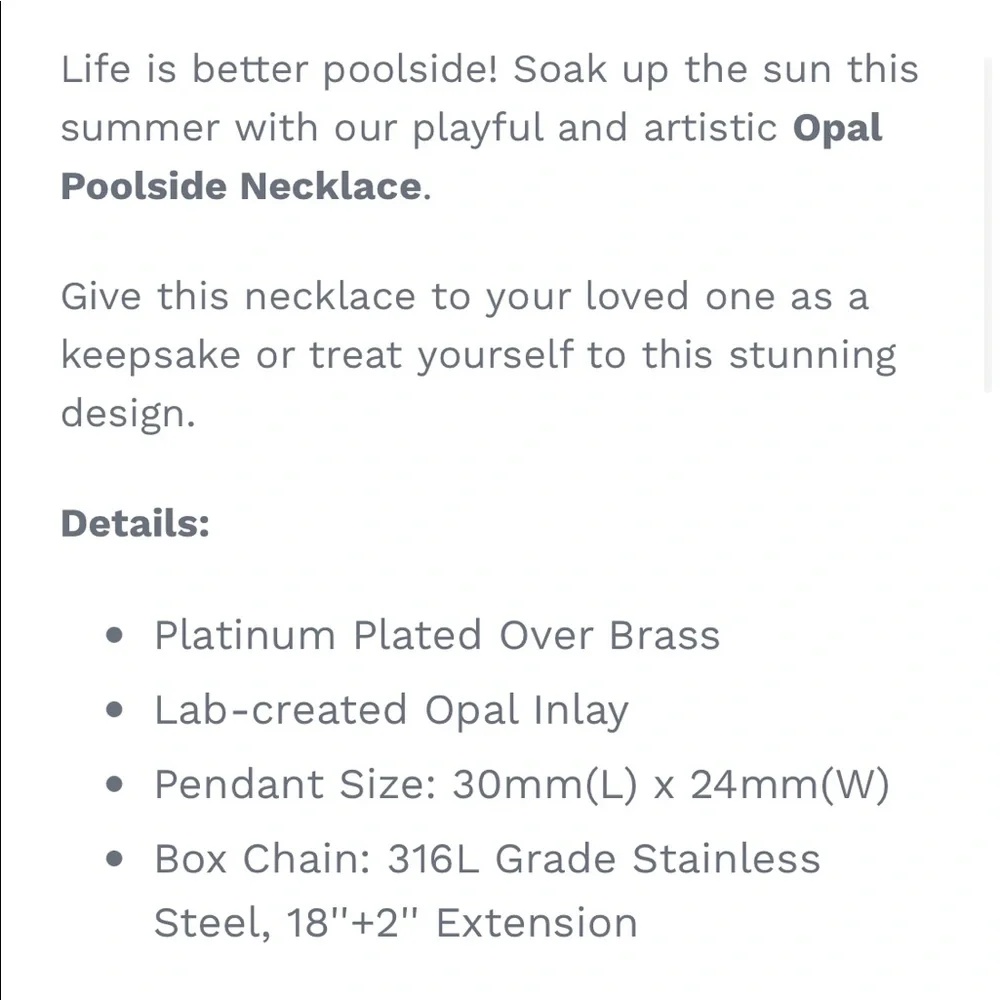 🆕 Opal Poolside Necklace 💙 - Picture 4 of 6